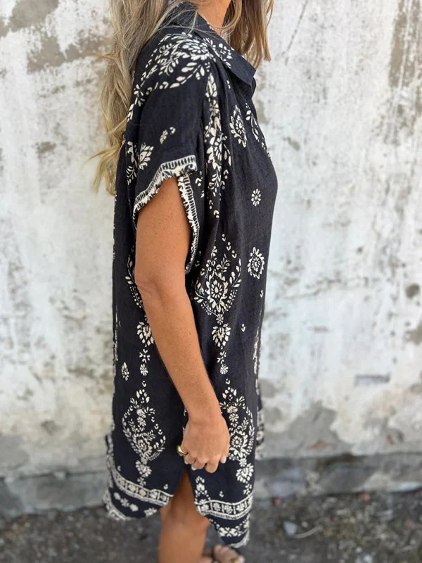 Chemise Décontractée à Manches Courtes en Lin et Coton avec Poche Imprimée – Image 7