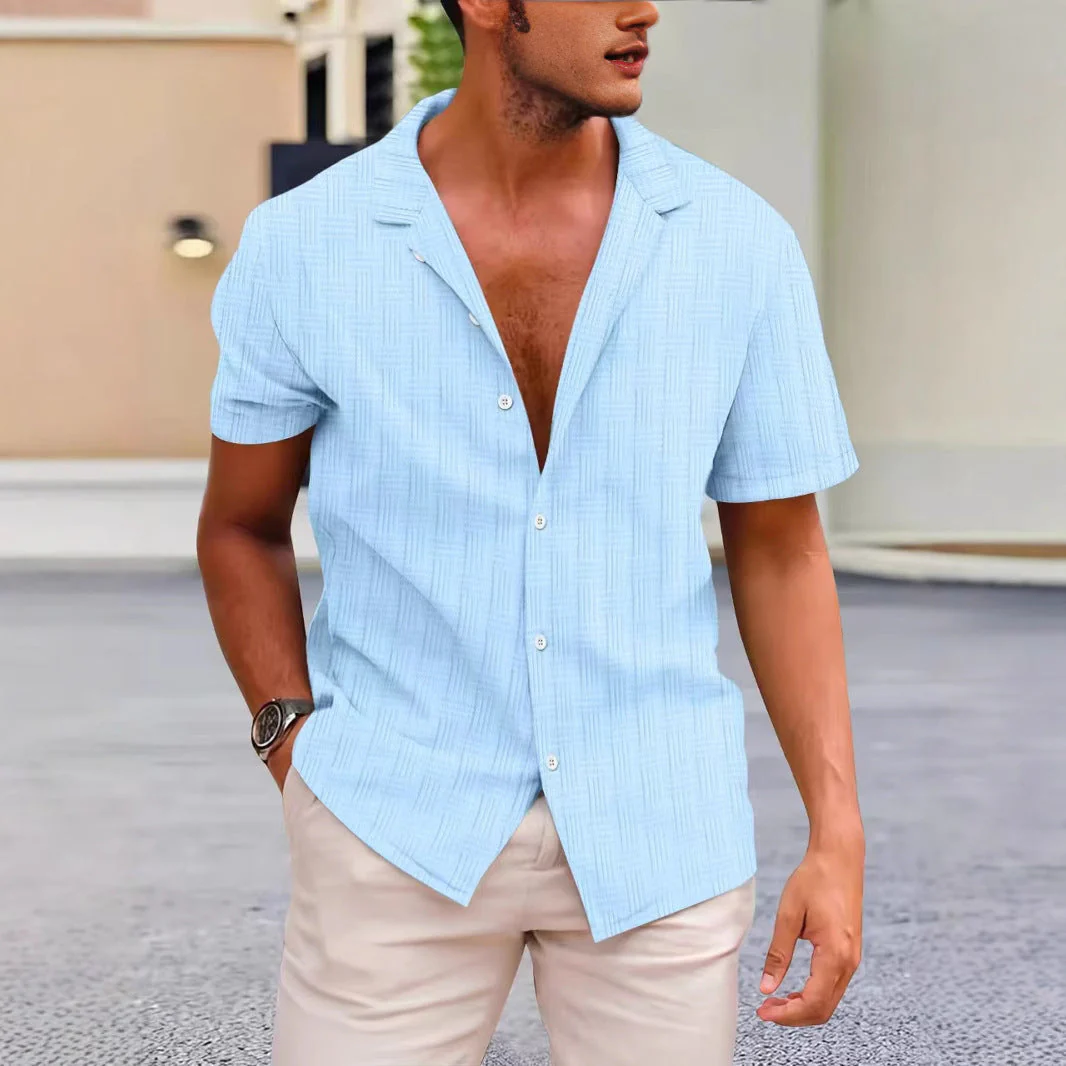 Chemise à Manches Courtes pour Hommes - Coupe Classique - Style Décontracté – Image 3